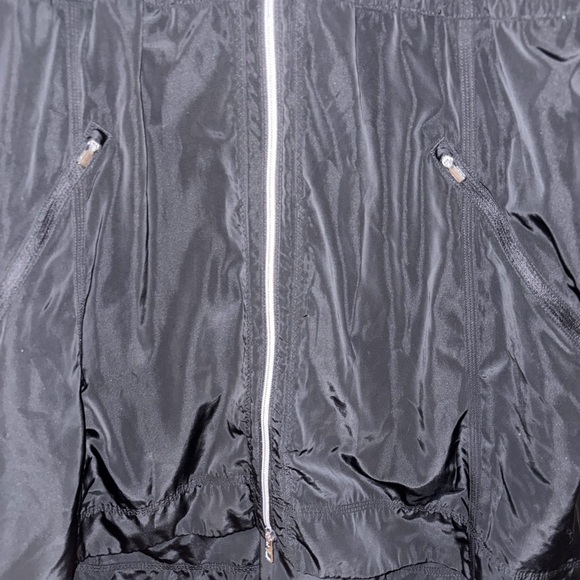 Athleta Black Trench Coat with Hood women size large - Picture 8 of 8